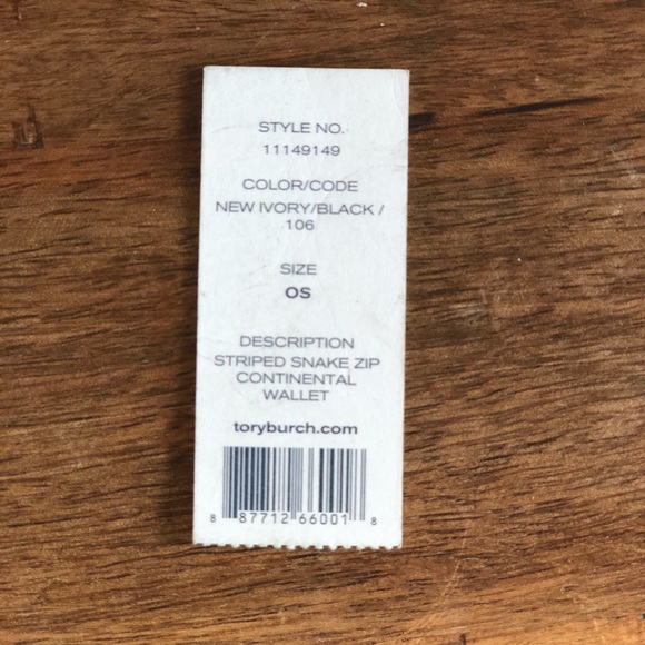 Tory Burch Striped Snake Zip Continental Wallet - Picture 6 of 6